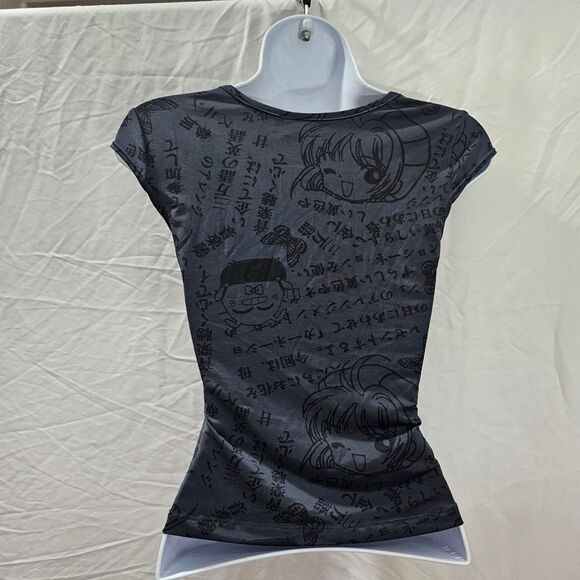 Vintage y2k 90s anime Japan aop baby tee - Picture 3 of 5